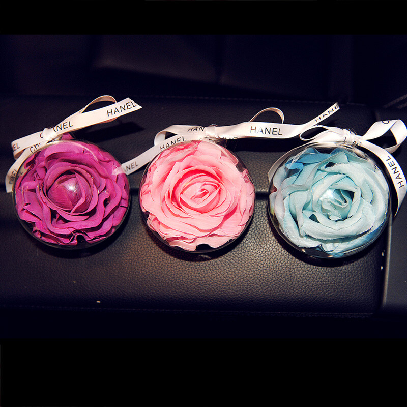 深普達(dá)水晶汽車掛件 創(chuàng)意個(gè)性花朵汽車飾品 車內(nèi)掛件 車飾 汽車掛飾6 淺粉